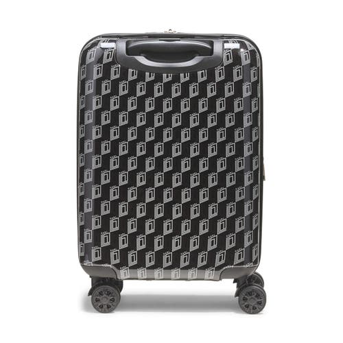 Karl Lagerfeld Bon Voyage 21" Upright Carry On In Black/grey