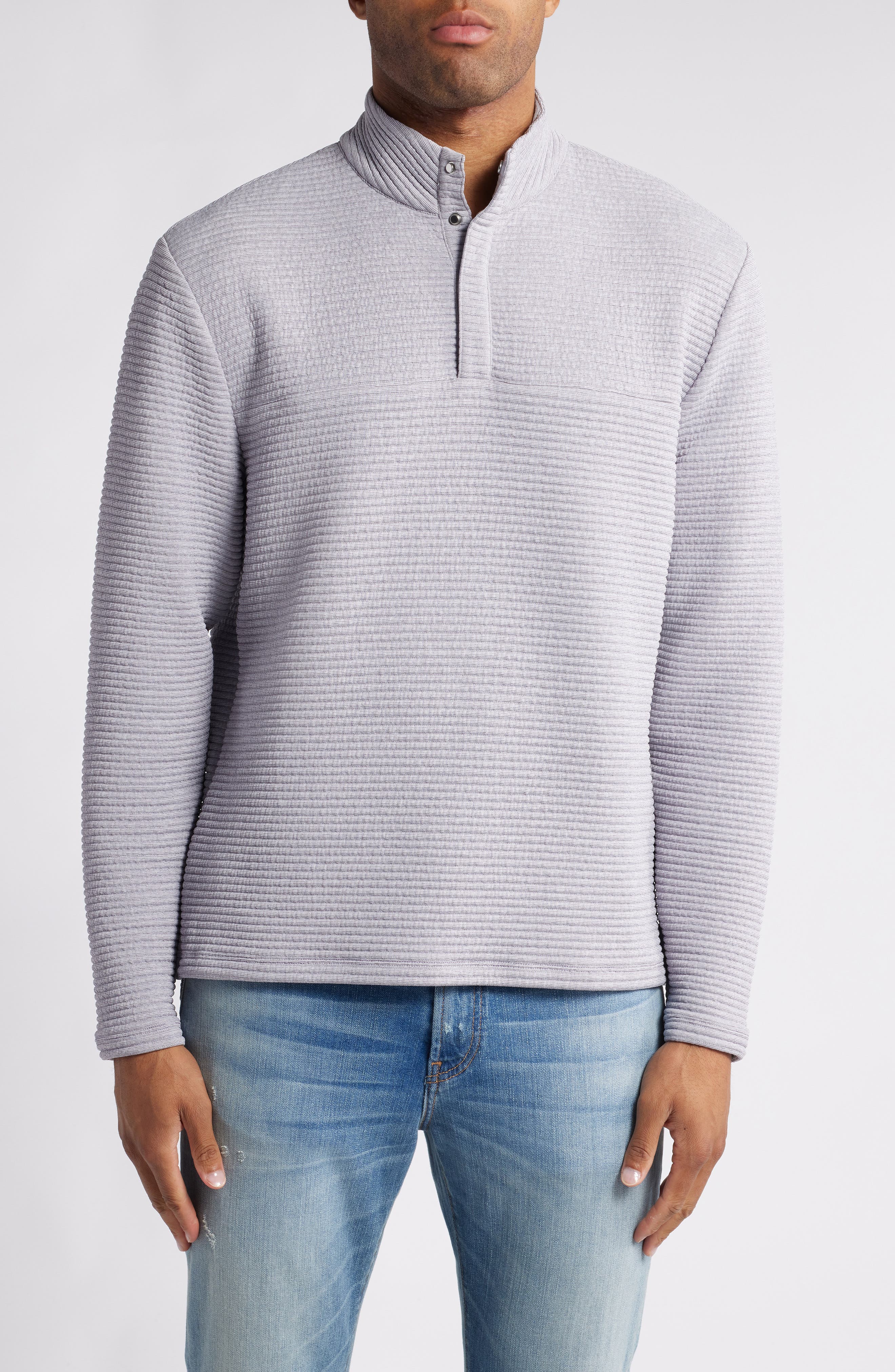 johnnie-O Benjy Quarter Snap Performance Pullover in Seal 