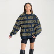 GAMEDAY COUTURE Women's Gameday Couture Navy West Virginia Mountaineers Oversized Hype Era Sweatshirt