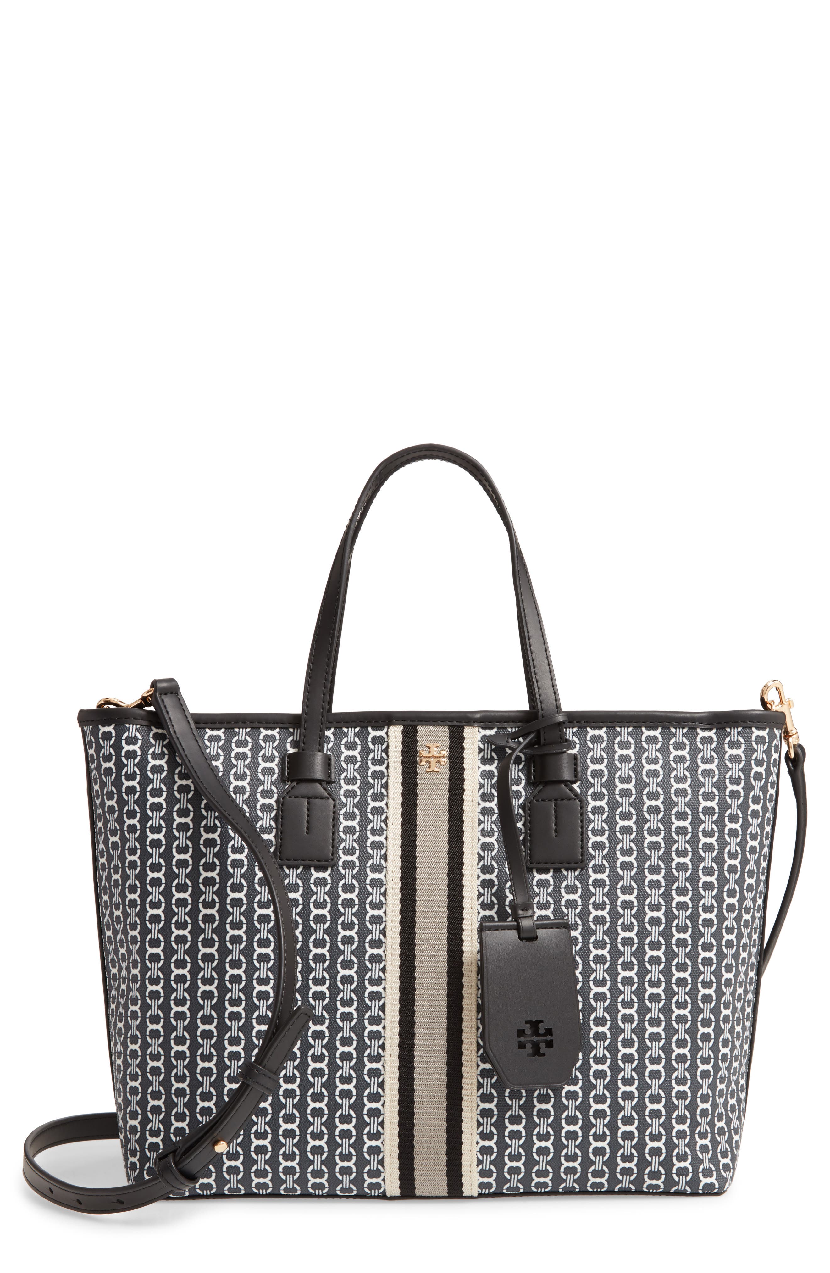 Tory Burch Small Gemini Link Coated Canvas Tote, Main, color, 