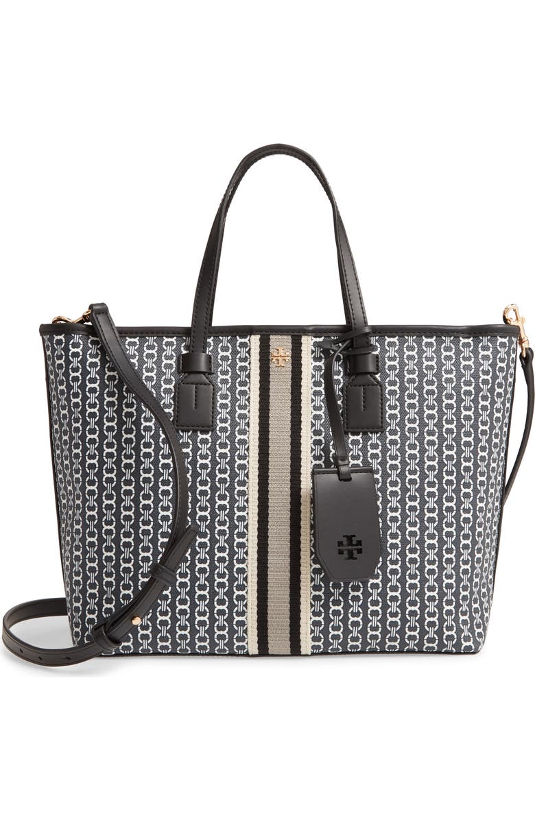 Tory Burch Small Gemini Link Coated Canvas Tote, Main, color,