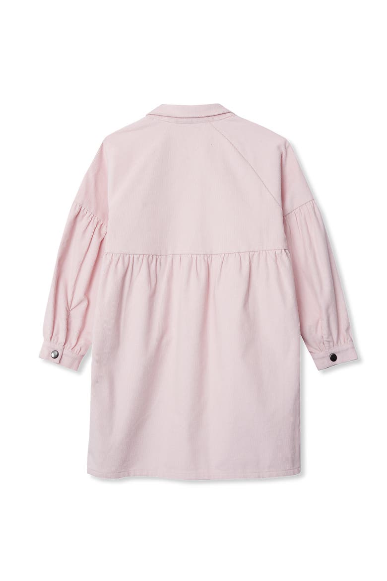 Girls 3/4 Sleeve Corduroy Shirt Dress, Alternate, color, Pale Pink