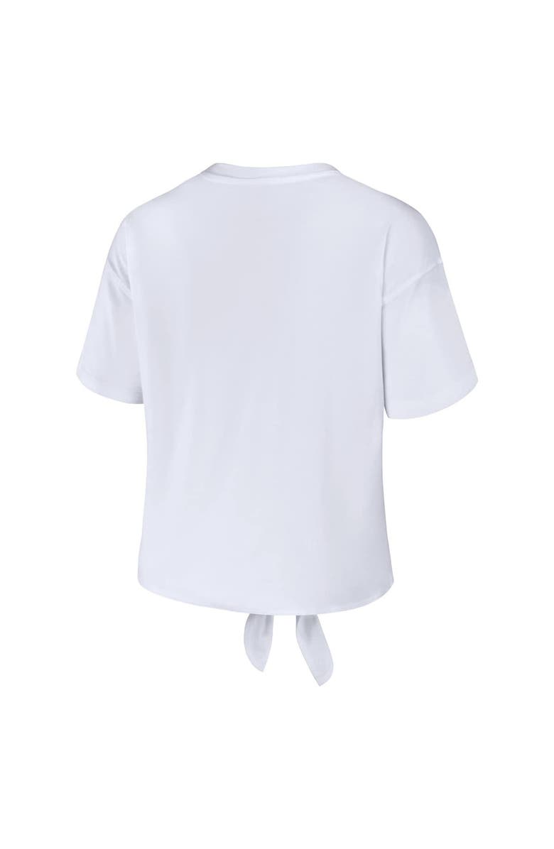 WEAR by Erin Andrews Women's WEAR by Erin Andrews White Cleveland Browns Front Tie Retro T-Shirt, Alternate, color, 