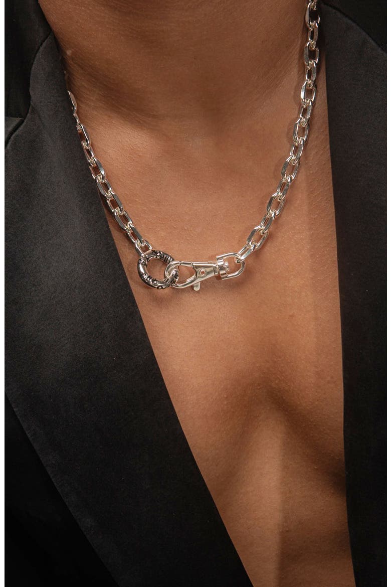 Ring X-Large Necklace In Silver, Alternate, color, Silver