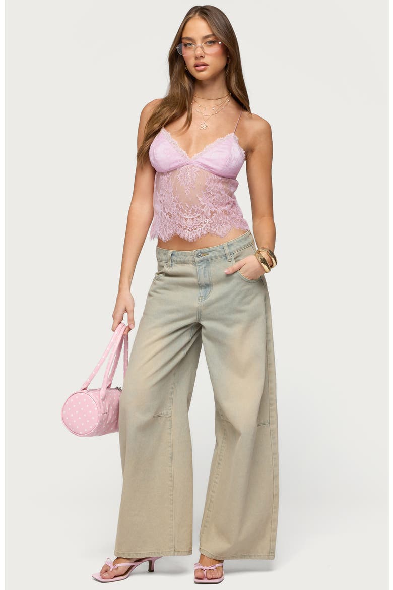Ottilie Sheer Lace Satin Camisole, Alternate, color, LIGHT-PINK