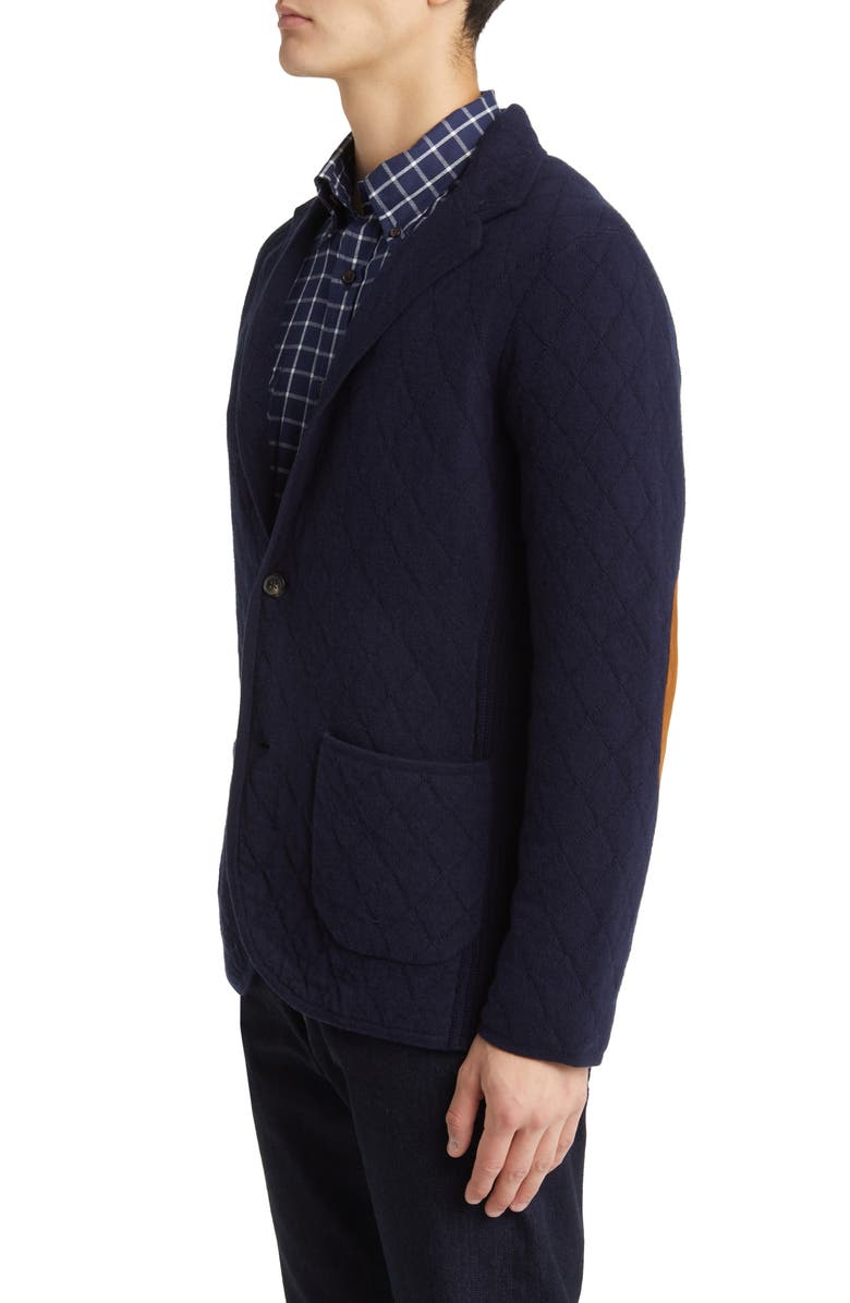 Brooks Brothers Quilted Wool Blend Knit Blazer, Alternate, color,