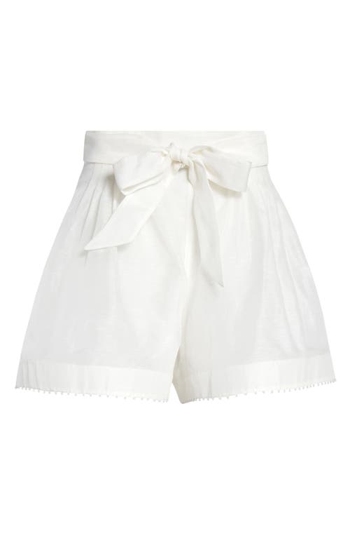 Zimmermann Dawning Beaded Tuck Shorts In Ivory