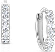 Tiny Blessings Sterling Silver 11mm Timeless Pavé Huggie Hoops Earrings