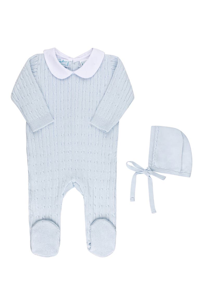 Peter Pan Cotton Footie & Hat Set, Main, color, BLUE