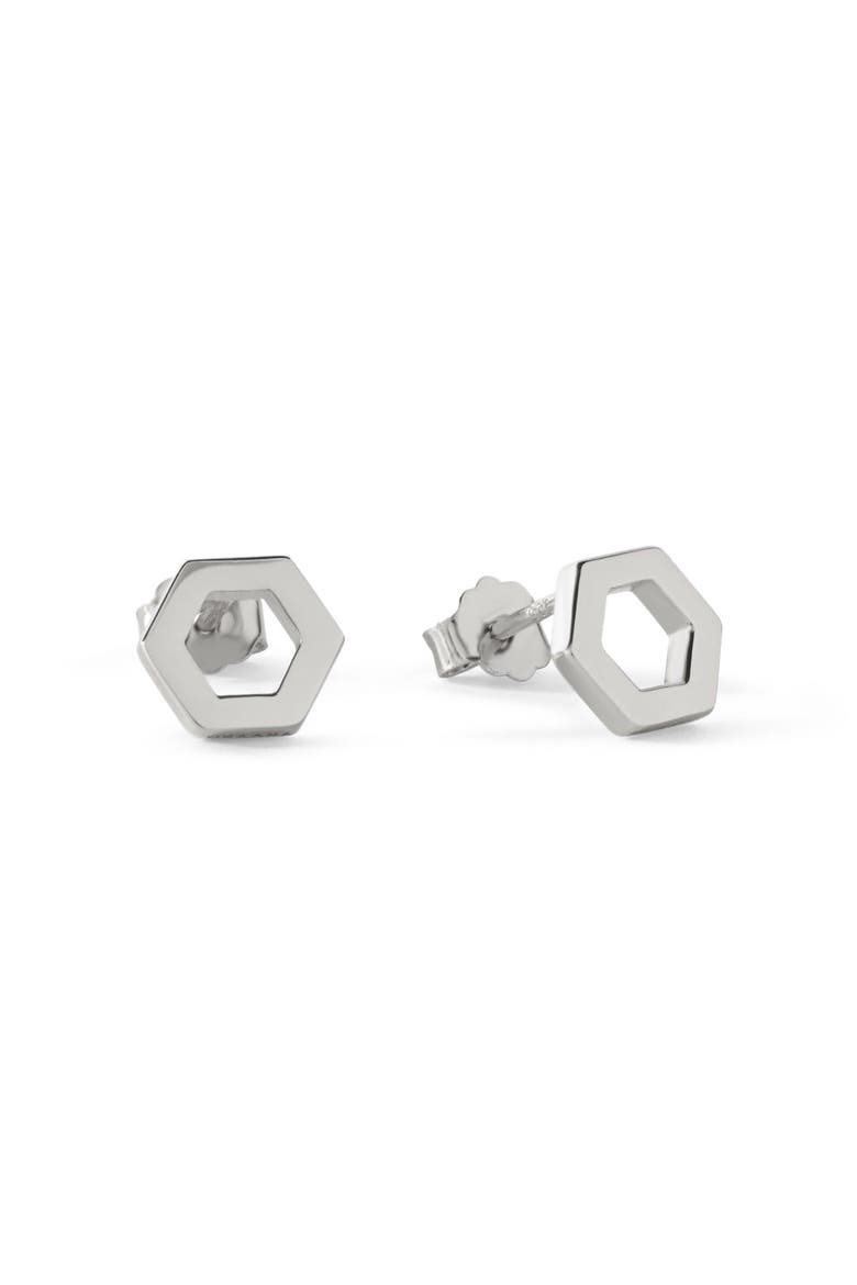 The Helena Stud Earrings, Main, color, Sterling Silver