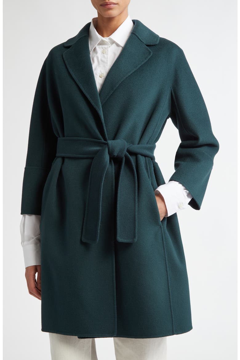 Arona Double Face Wool Belted Coat, Main, color, GREEN