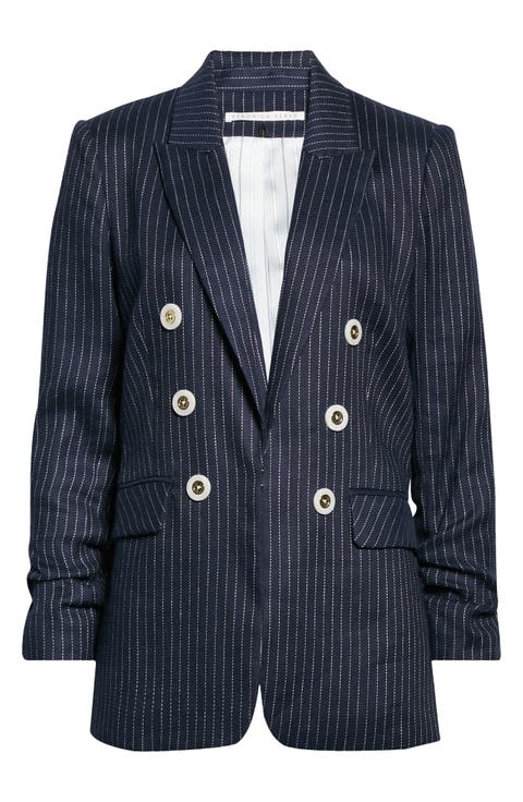 Beacon Pickstitch Stripe Linen Blend Dickey Jacket
