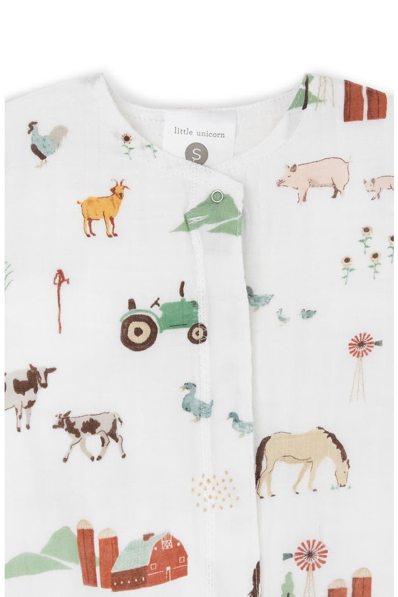 Cotton Muslin Wearable Blanket, Alternate, color, FARMYARD