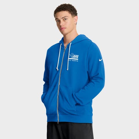 Men's Nike Blue Detroit Lions Sideline Standard Issue Utility Player Dri-FIT Full-Zip Hoodie