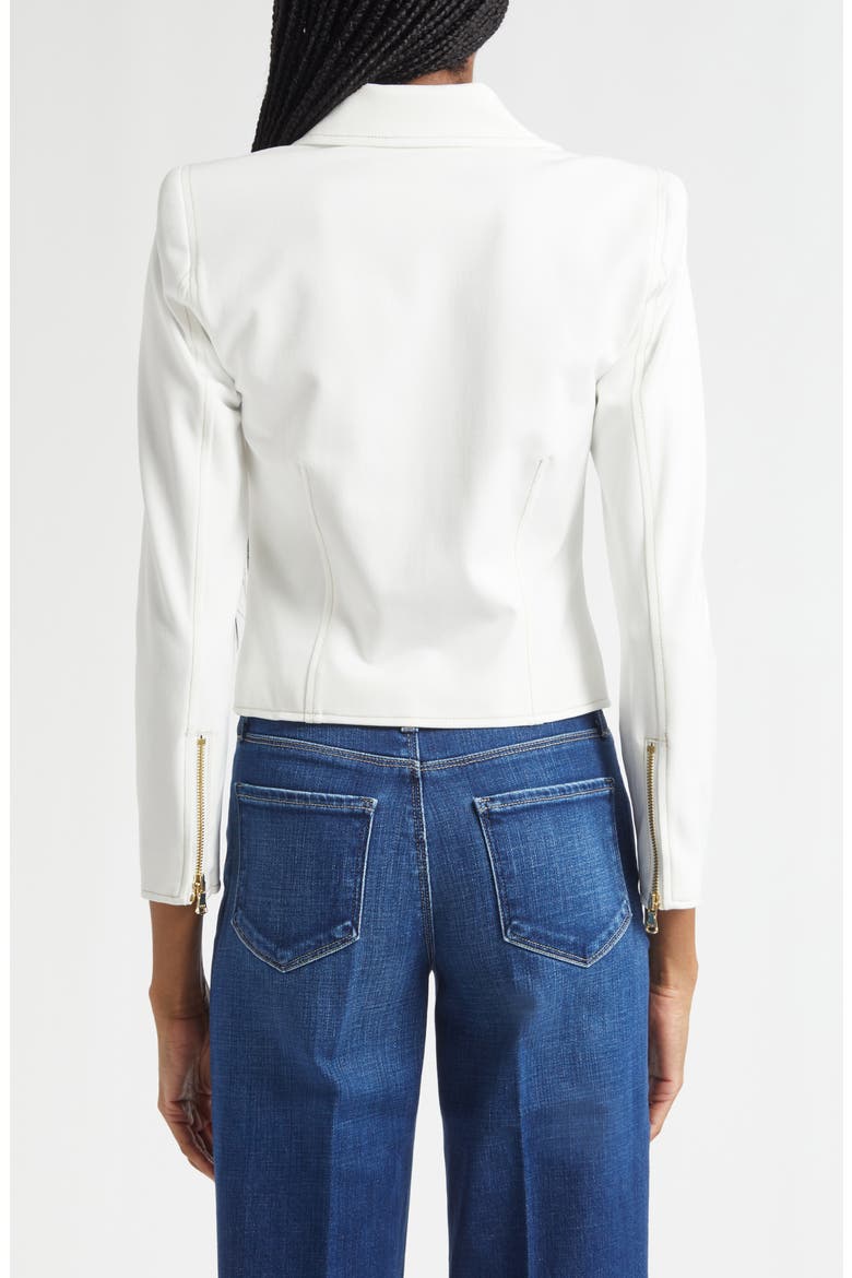 Calianna Zip Front Jacket, Alternate, color, WHITE