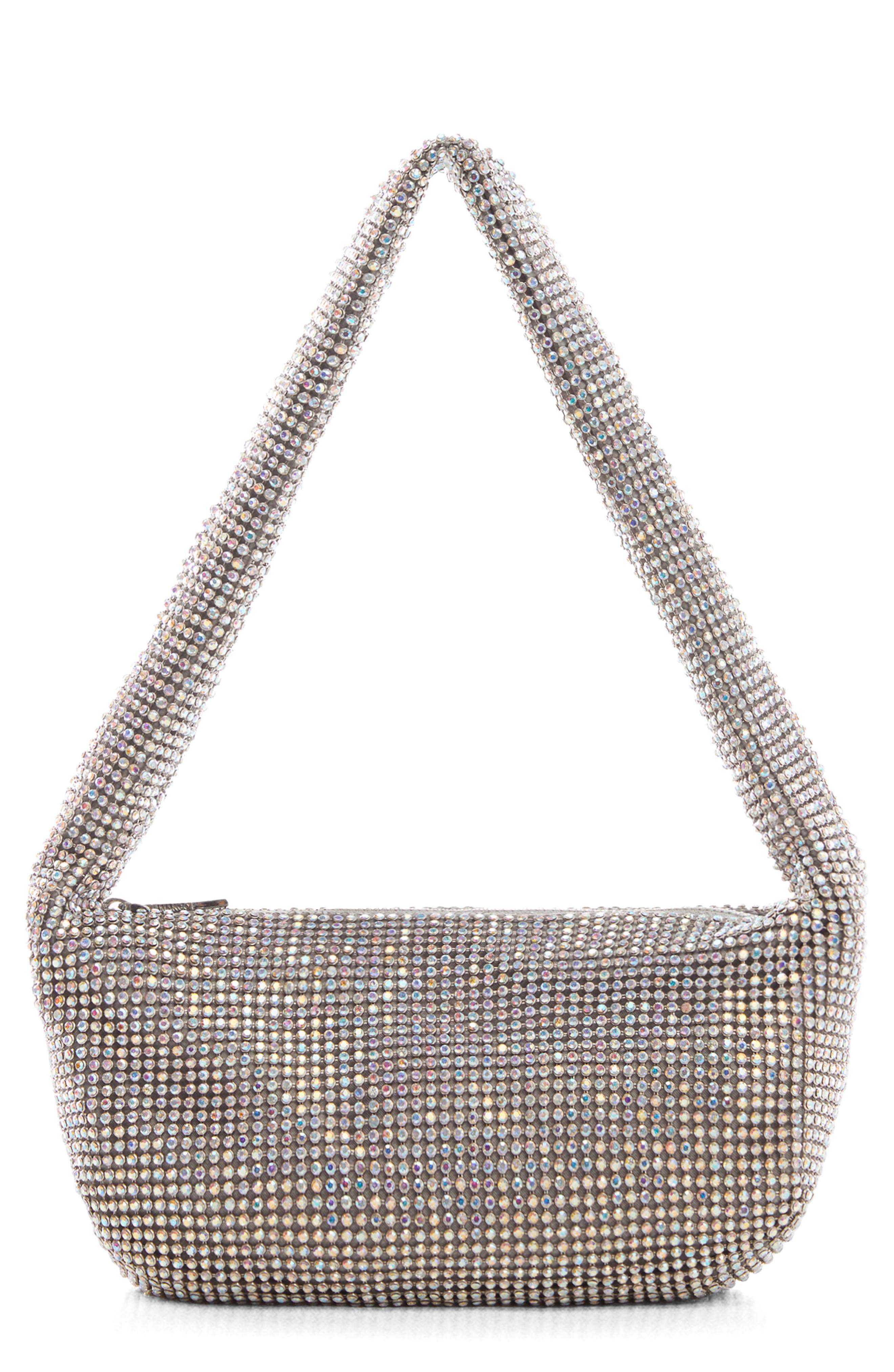 MANGO Rhinestone Shoulder Bag, Main, color, 
