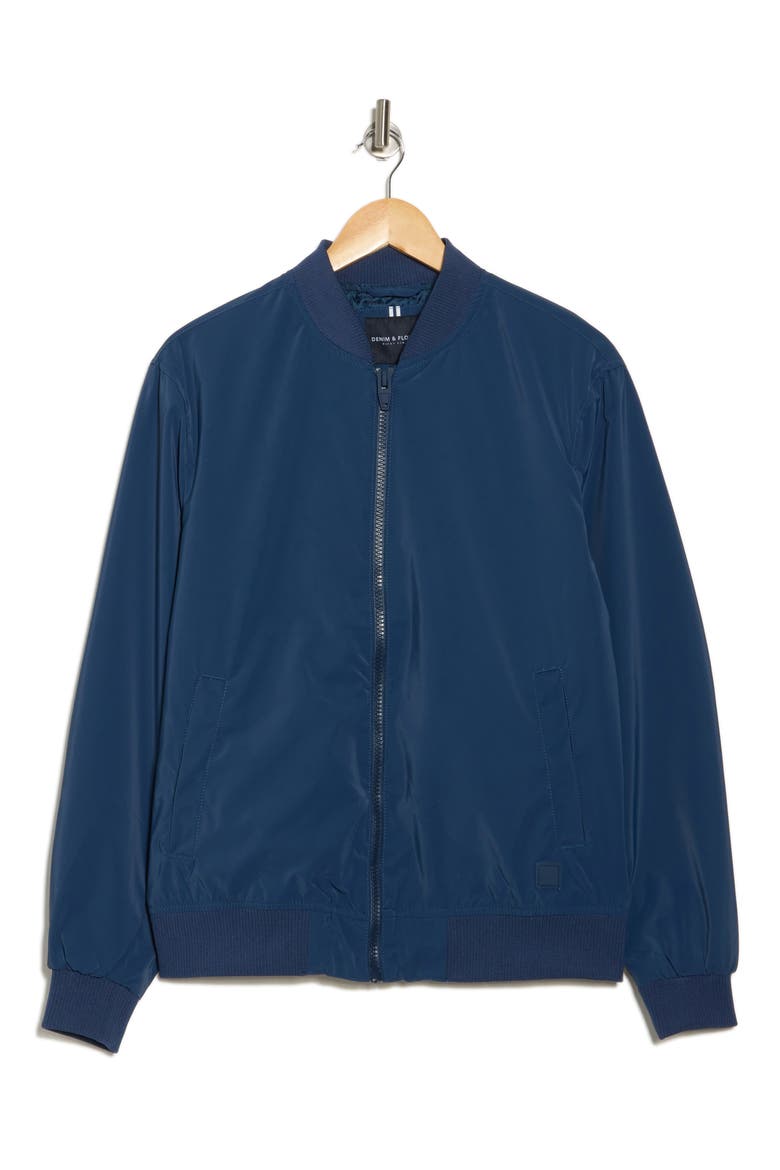 Satin Bomber Jacket, Alternate, color, BLUE