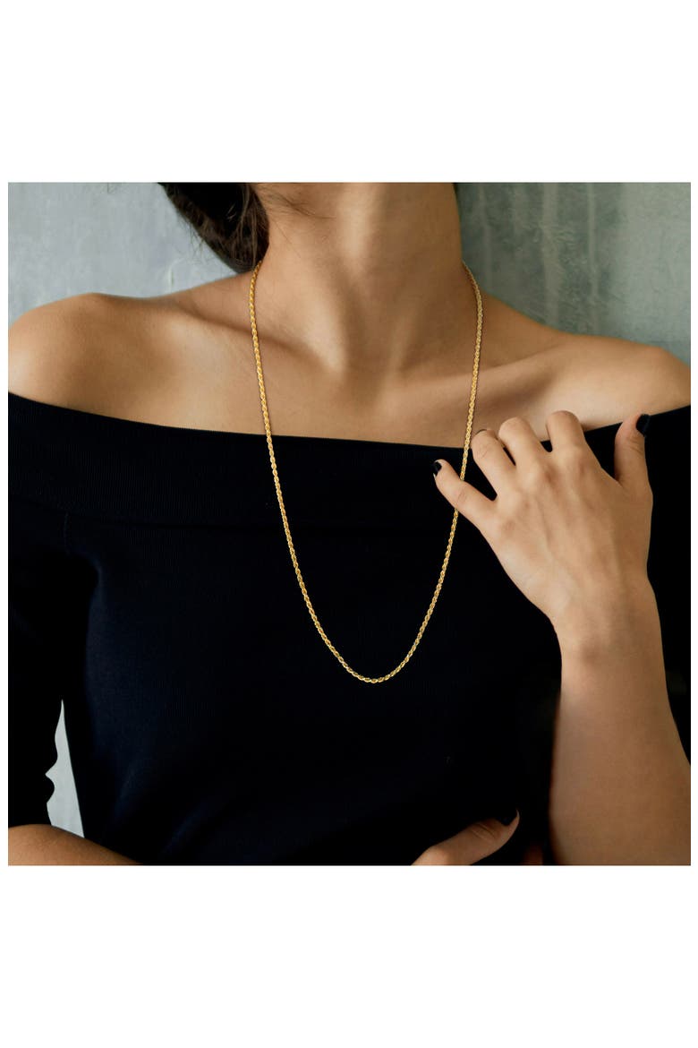 Diamond Cut Rope Chain Necklace, 2.30mm, Alternate, color, GOLD