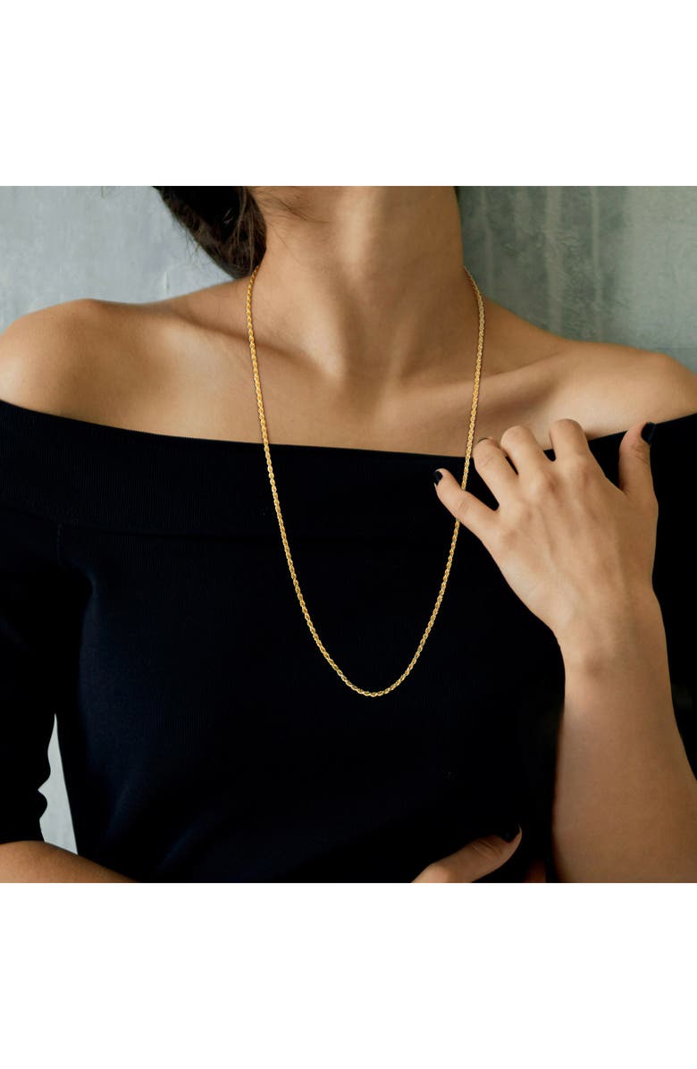 DELMAR Diamond Cut Rope Chain Necklace, 2.30mm, Alternate, color, Gold