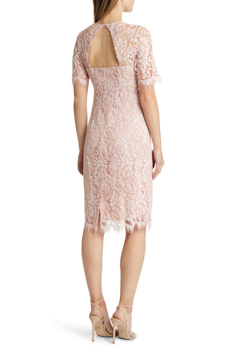 Lace Midi Dress, Alternate, color, BLUSH