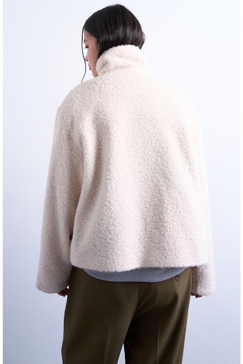 Bouclé Tab Detail Bomber Jacket, Alternate, color, CREAM