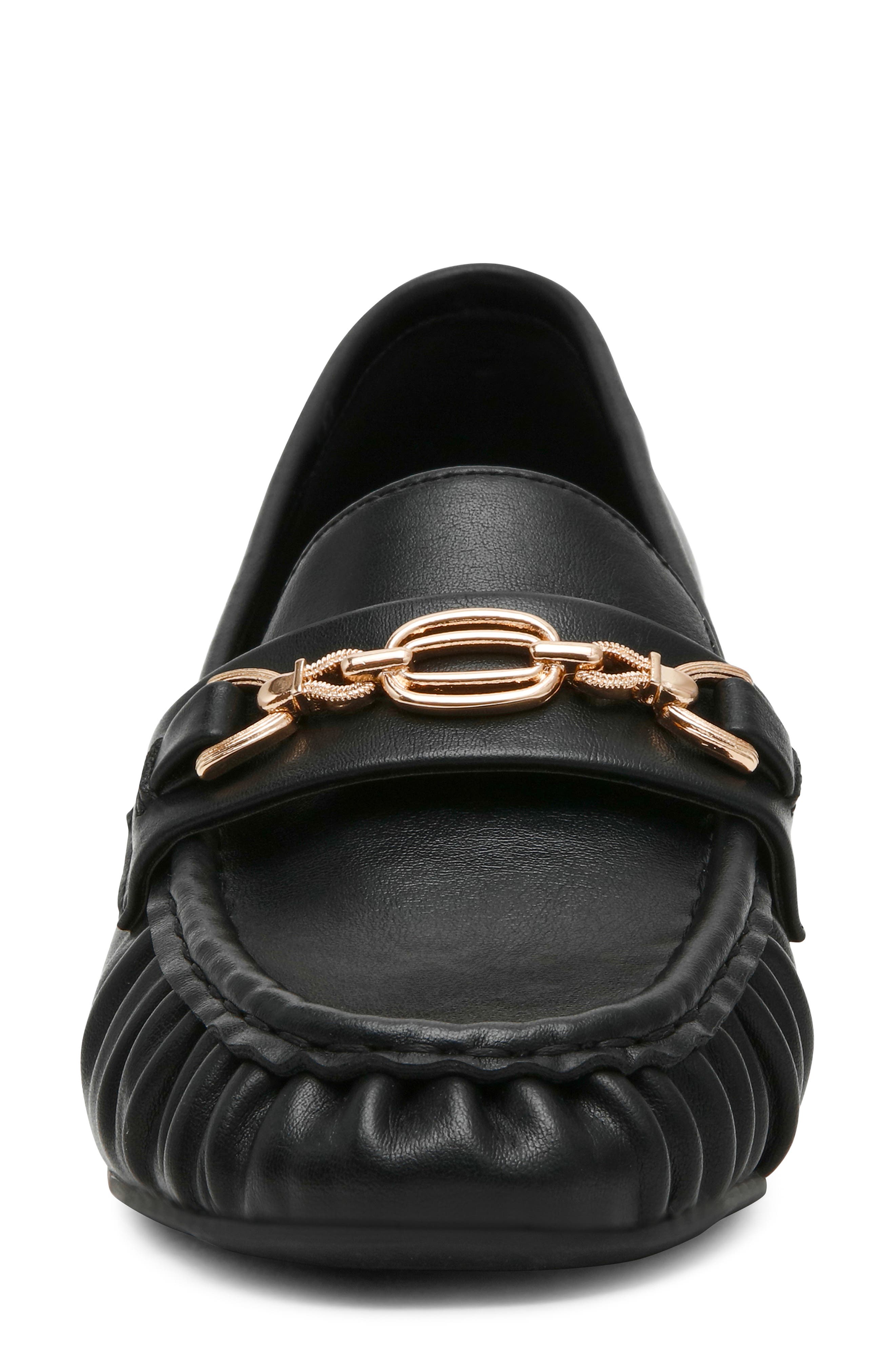 Akkarin Faux Leather Loafer Pump, Alternate, color, BLACK SMOOTH