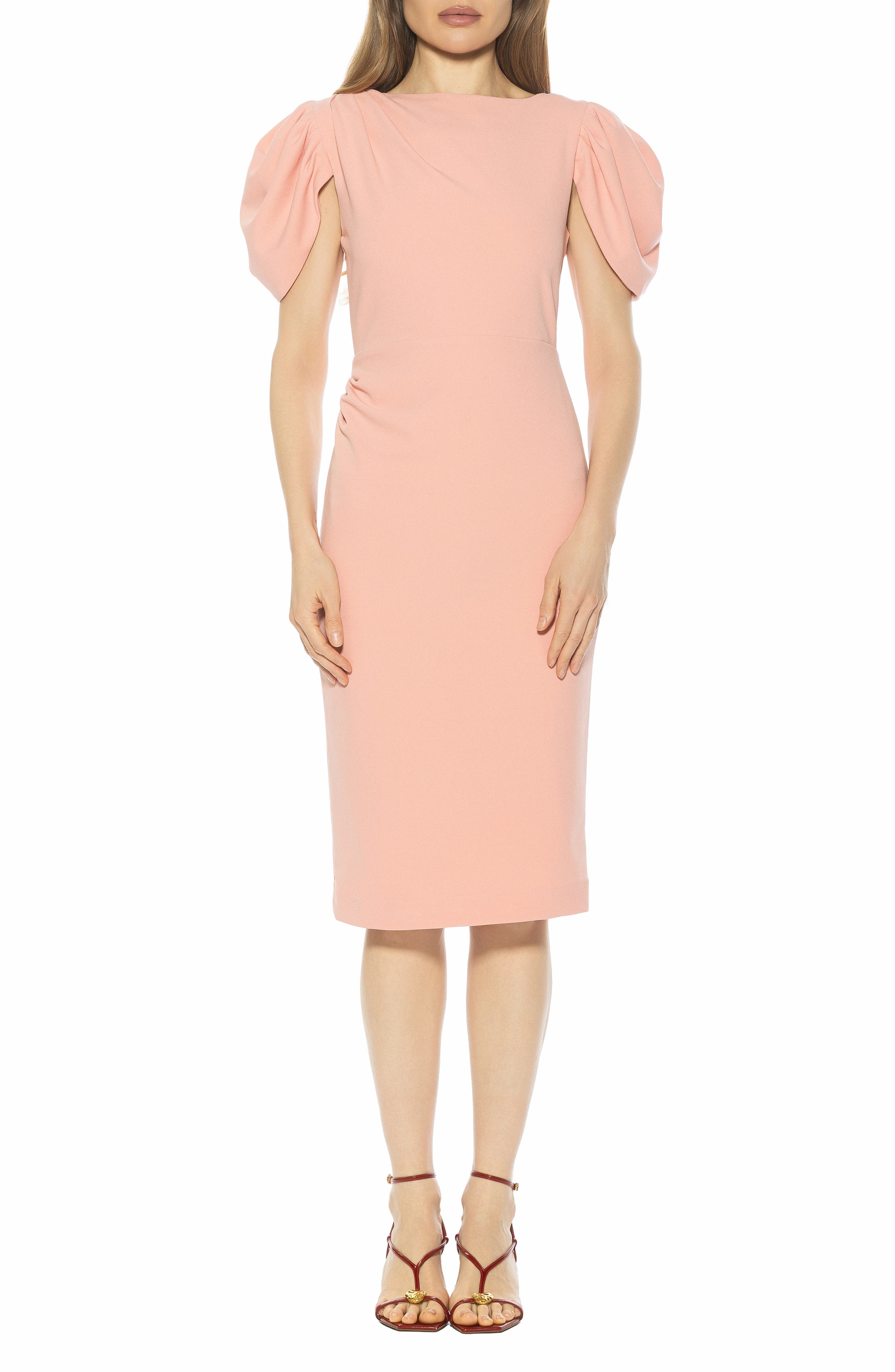 Draped Shoulder Sheath Dress - image 3