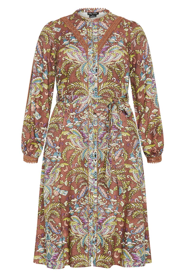 Sable Long Sleeve Tie Belt Dress, Alternate, color, PRINT