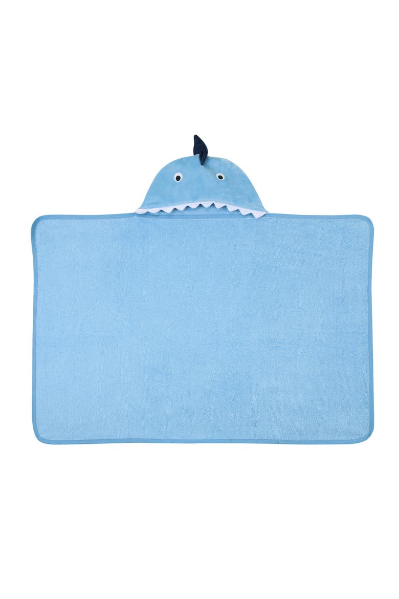 Baby/Infant Luxury Cotton Terry Shark Hooded Bath Towel, Alternate, color, Blue