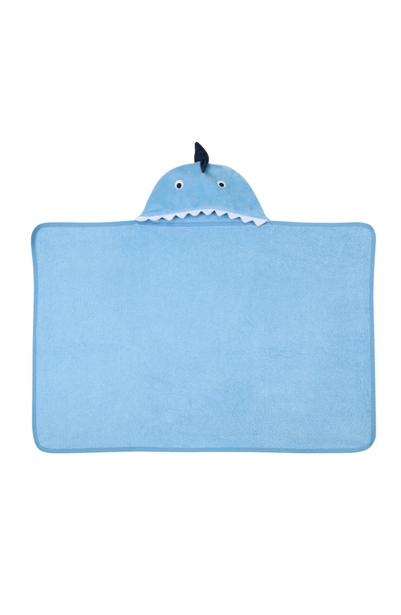 Lambs & Ivy Baby/Infant Luxury Cotton Terry Shark Hooded Bath Towel, Alternate, color, Blue