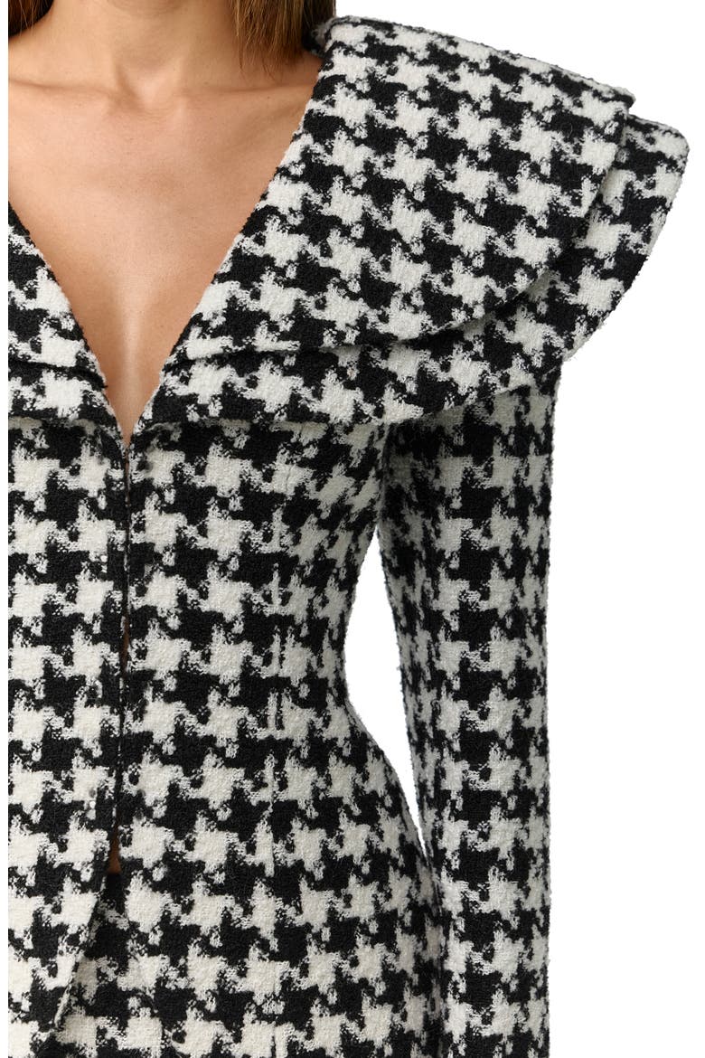 Double Collar Houndstooth Blazer, Alternate, color, HOUNDSTOOTH BLACK/WHITE