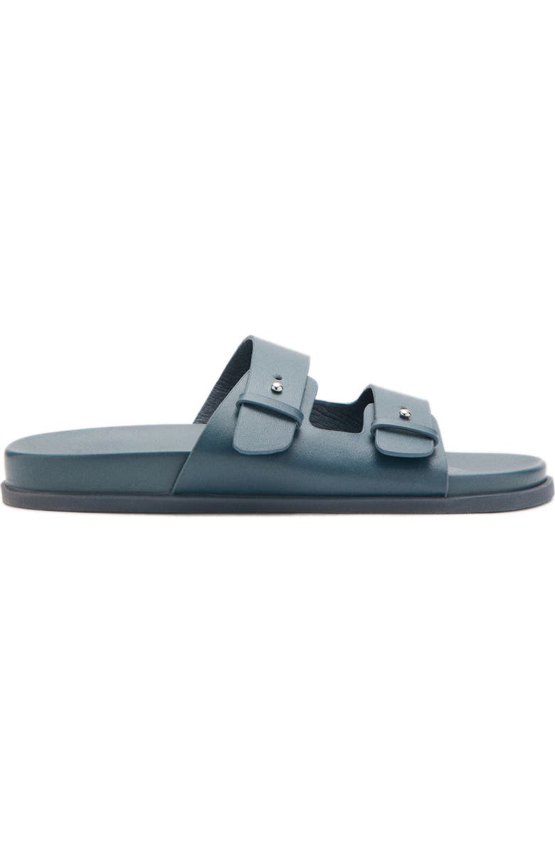 MANGO Double Buckle Sandal, Alternate, color, Blue