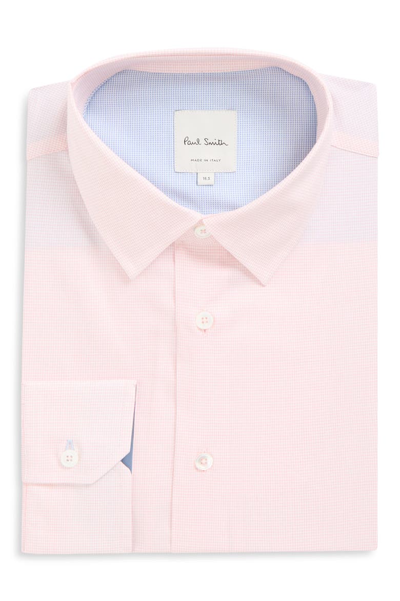 Regular Fit Microcheck Cotton Shirt, Main, color, POWDER PINK