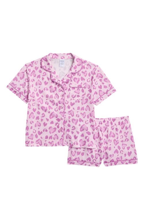 Nordstrom Kids' Print Two-piece Short Pajamas In Pink