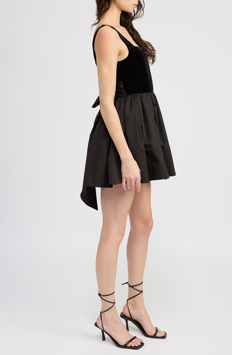 En Saison Mckenna Velvet & Poplin Minidress, Alternate, color,