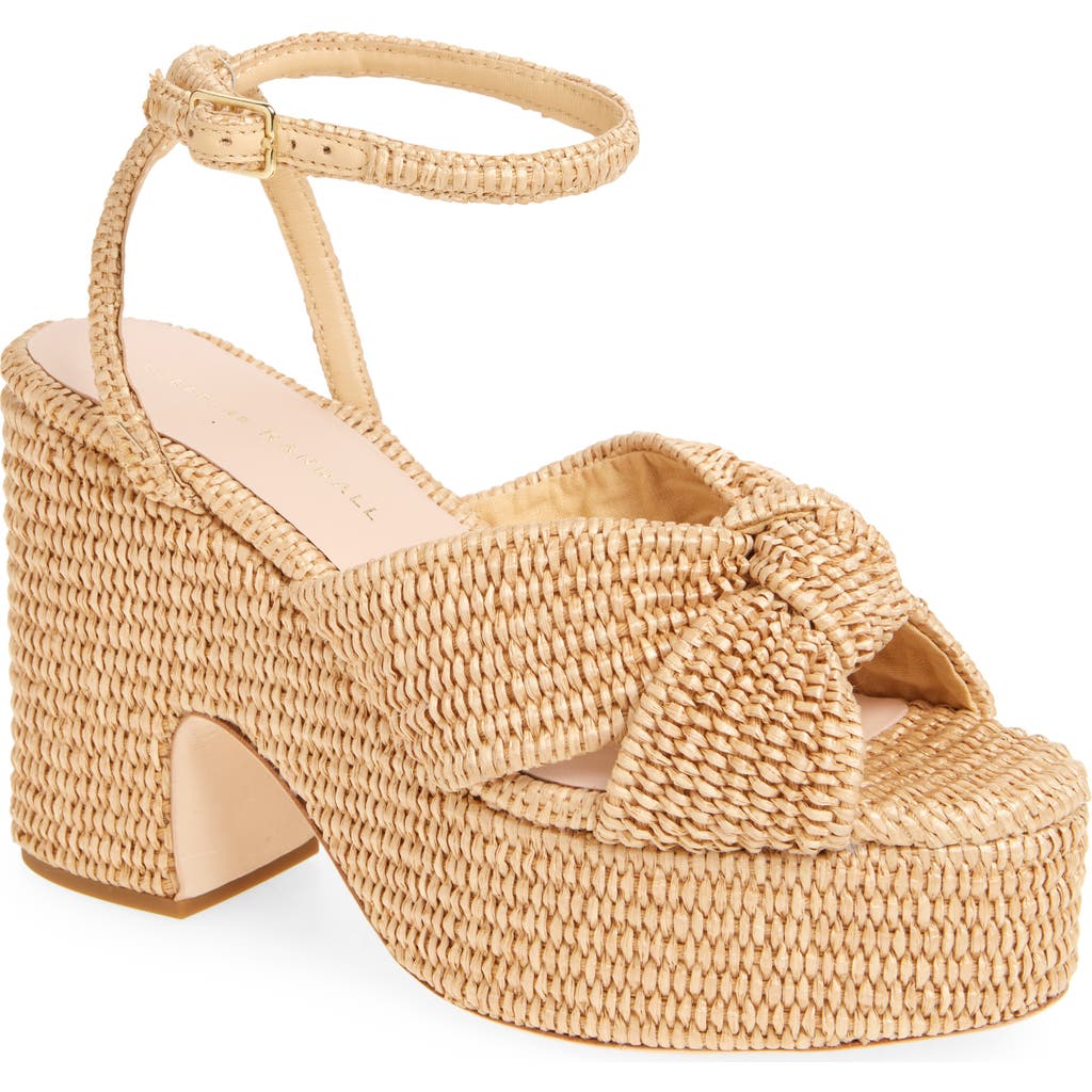 Loeffler Randall Liza Ankle Strap Platform Sandal in Natural at Nordstrom, Size 10.5