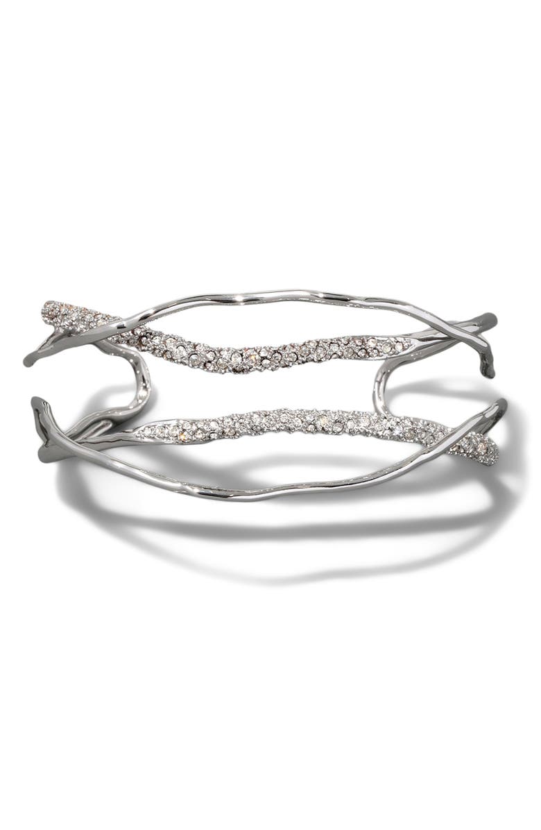 Alexis Bittar Solanales Crystal Cuff Bracelet, Alternate, color, Silver/ Crystals