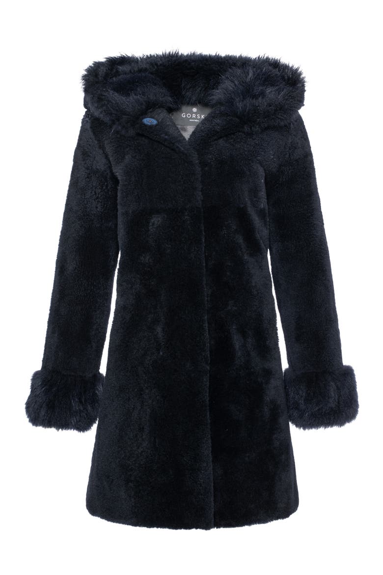Genuine Shearling Stroller, Alternate, color, DARK BLUE