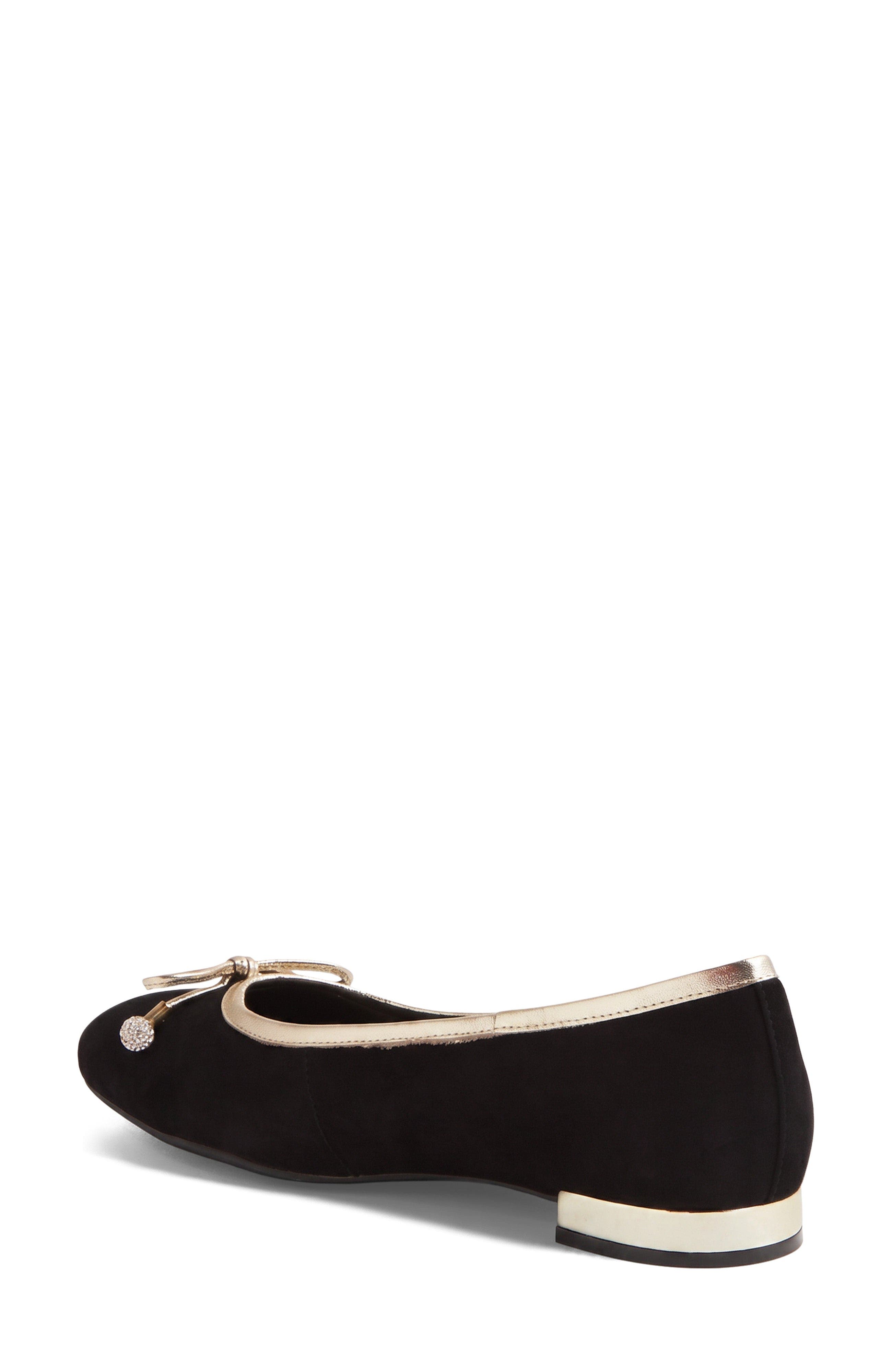 Foyars Ballet Flat, Alternate, color, Black Gold WR Suede