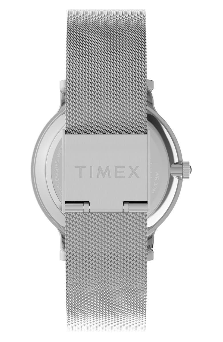 Timex<sup>®</sup> Transcend Mesh Strap Watch, 34mm, Alternate, color, Silver