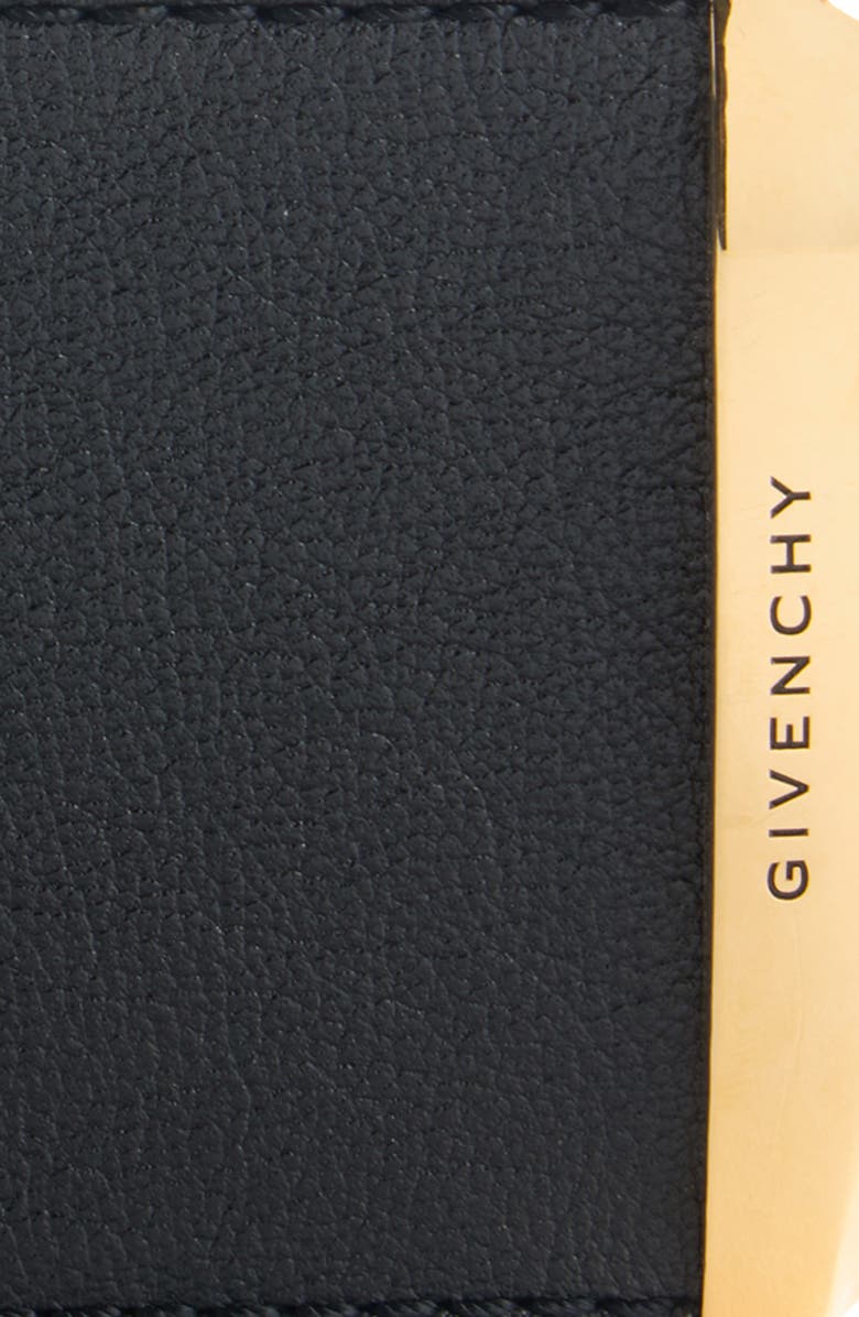 Givenchy Voyou Metal Tip Wide Leather Belt, Alternate, color, Black