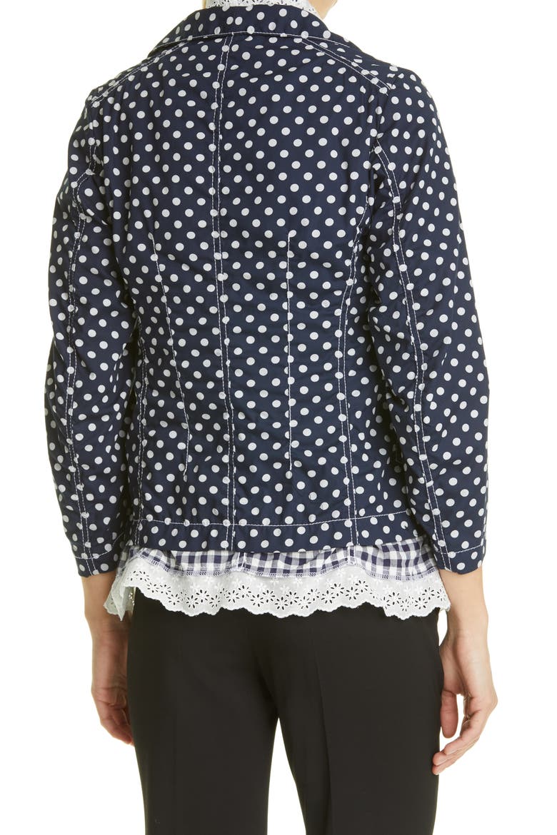 Tricot Comme des Garçons Polka Dot Layered Jacket, Alternate, color, NAVY/ WHITE