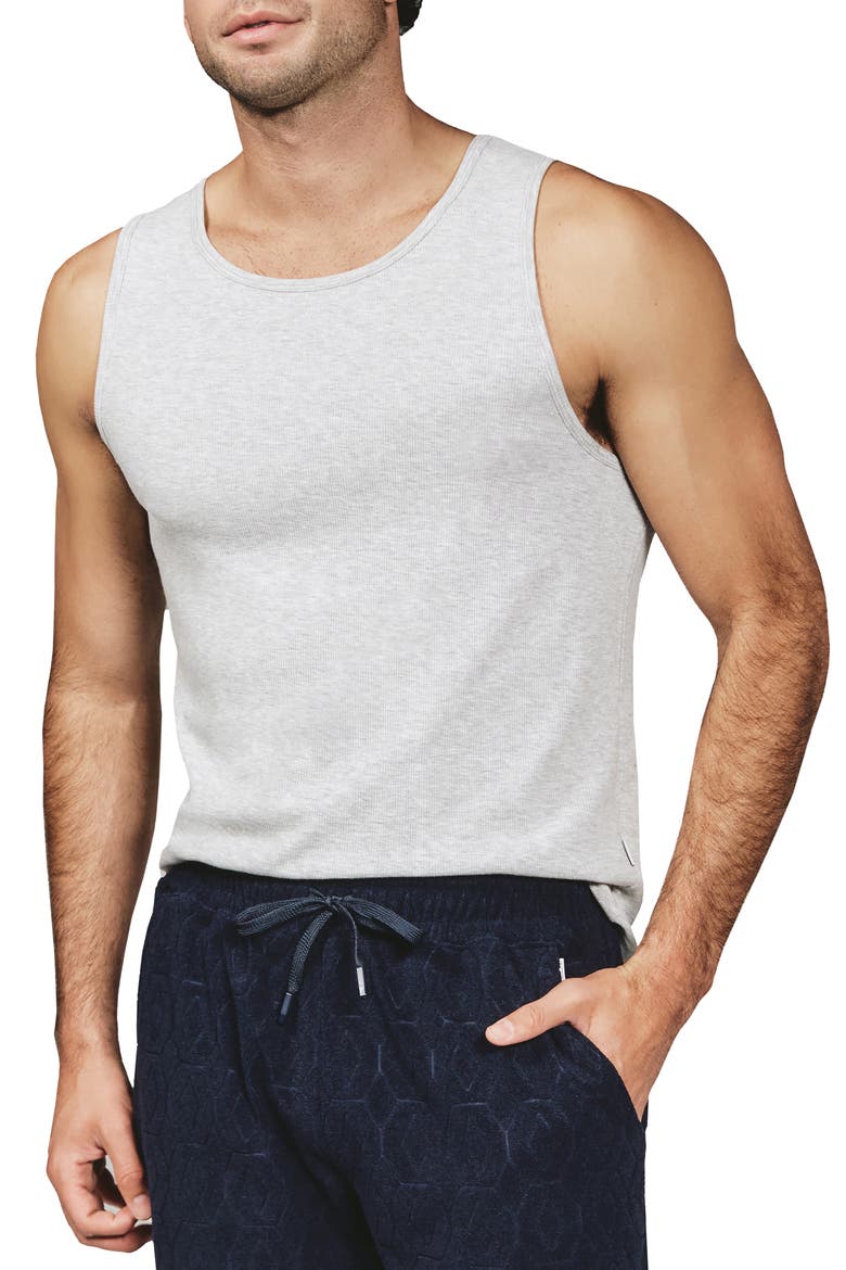 Cotton & Modal Ribbed Tank, Main, color, HEATHER GREY