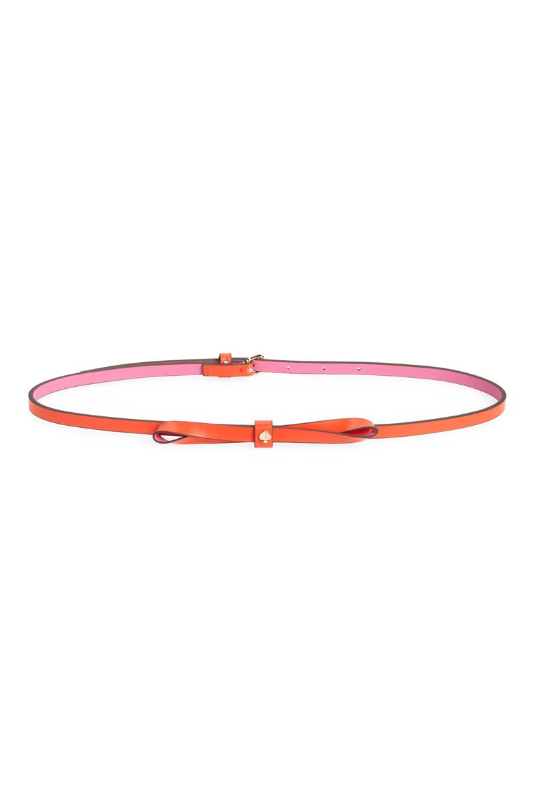colorblock bow belt, Main, color, MARASCHINO