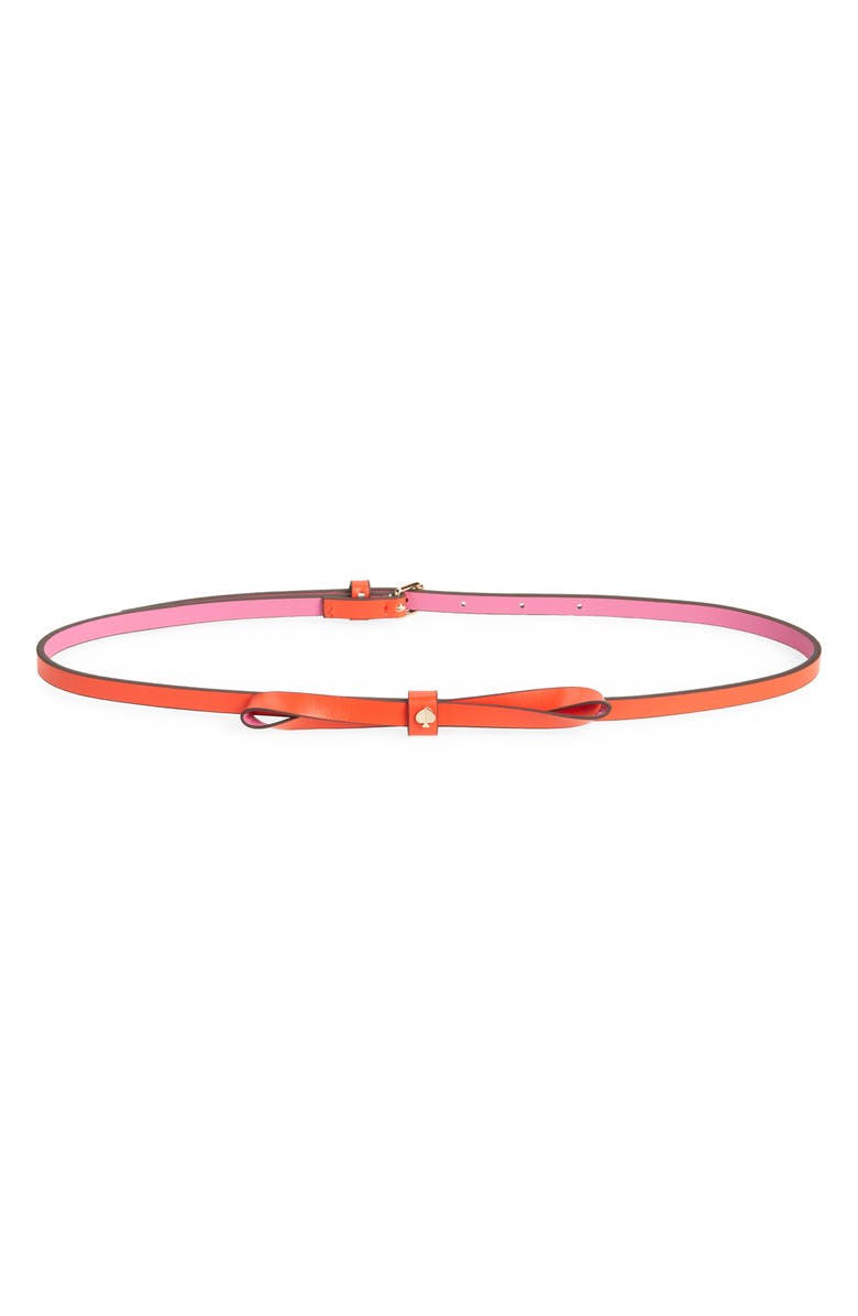 Kate Spade New York colorblock bow belt, Main, color, Maraschino