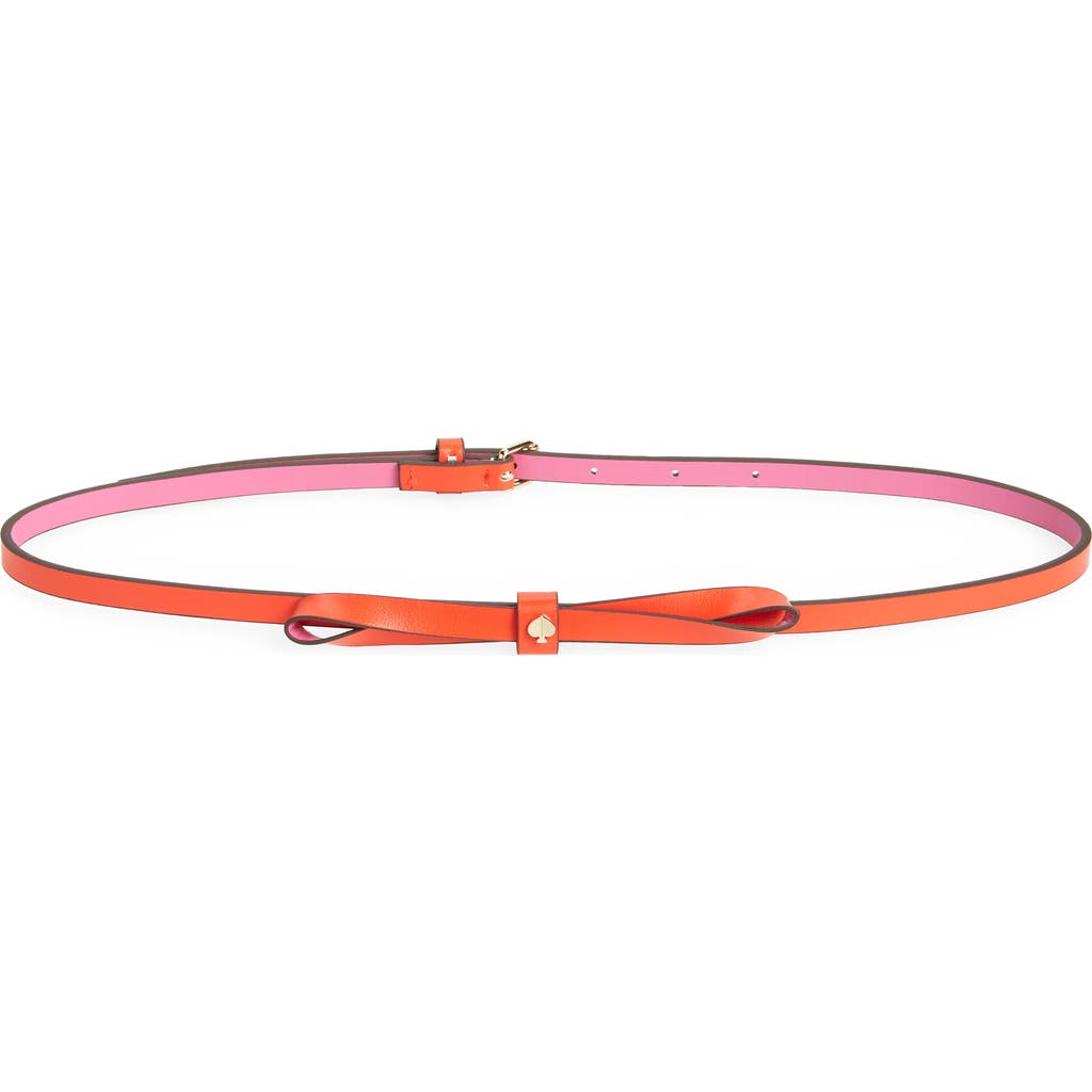 Kate Spade New York Colorblock Bow Belt In Orange