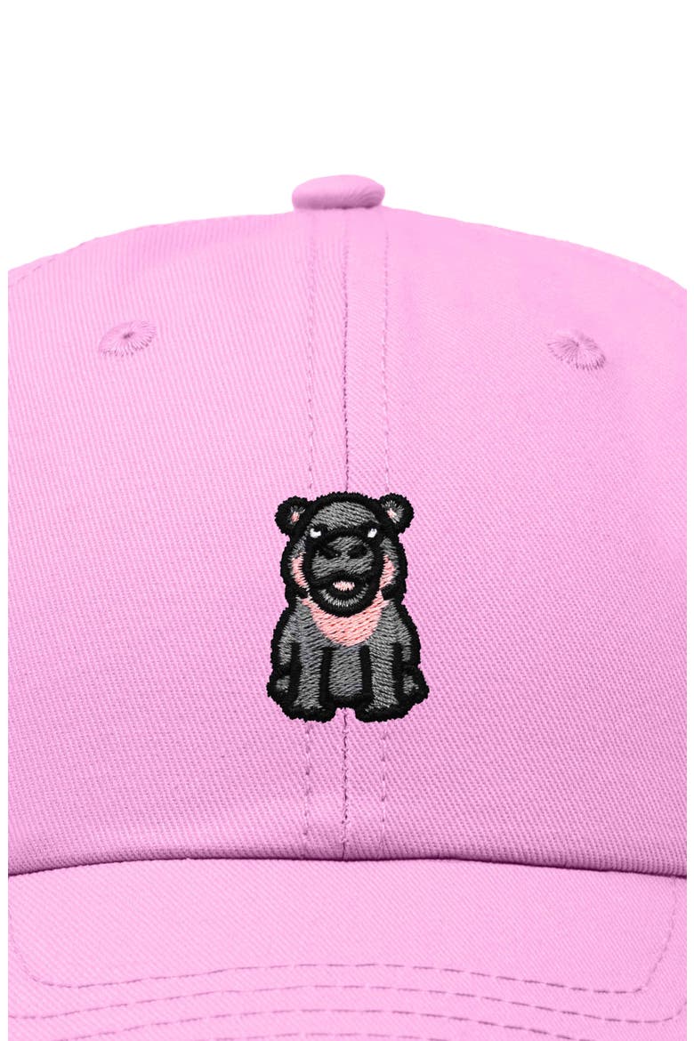Hippo Embroidered Adjustable Hat, Alternate, color, Light Pink