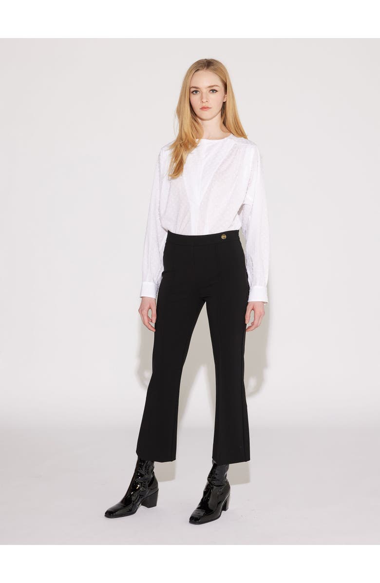 Callas Milano Lola High Density Crepe Stretch Cropped Flare Trouser, Alternate, color, Black