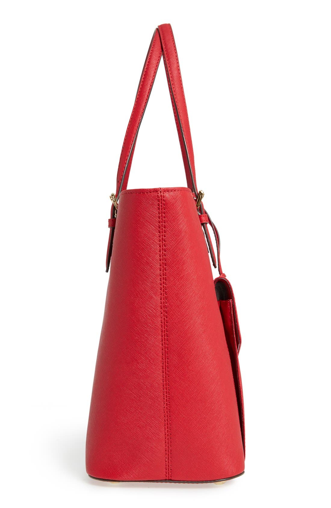 'Jet Set - Large' Saffiano Leather Snap Pocket Tote (Nordstrom Exclusive), Alternate, color, CHILI