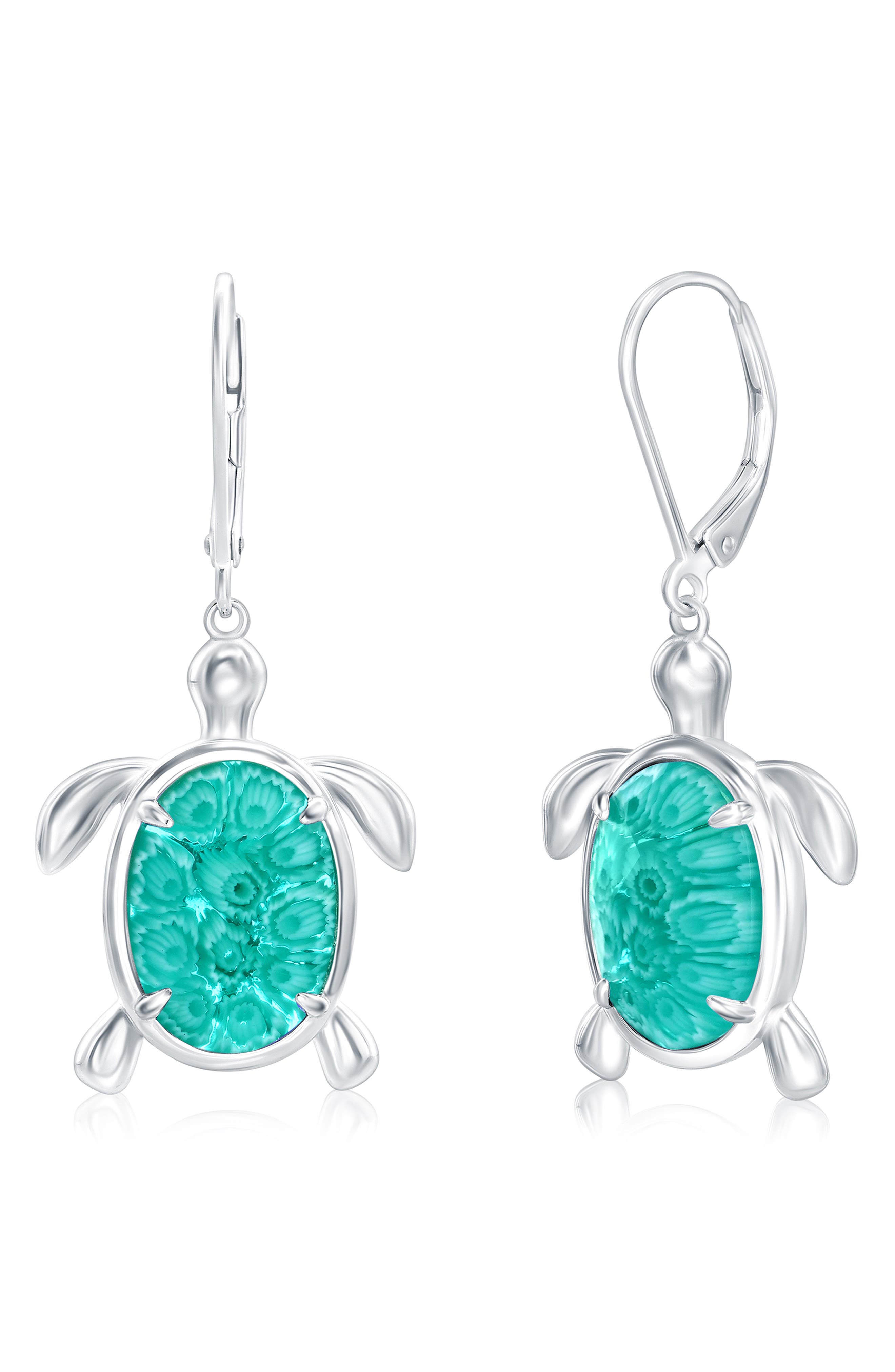 Venetian Murano Turtle Drop Earrings